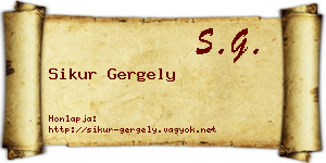 Sikur Gergely névjegykártya